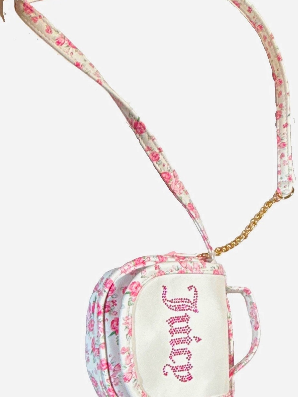 Juicy Couture juicy in bloom pink rose floral mini crossbody bag NWT